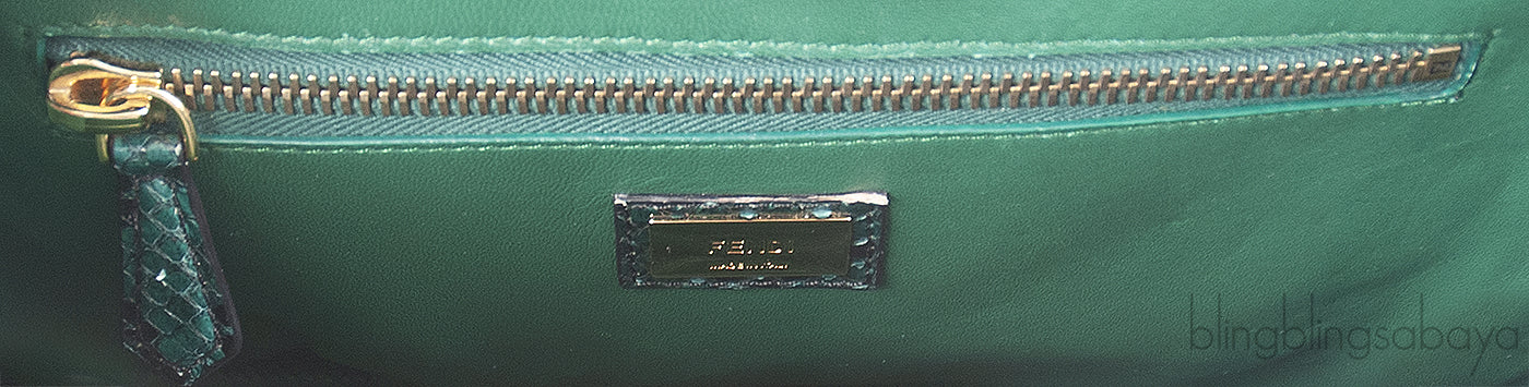 Fendi Peekaboo Medium Green Python Bag