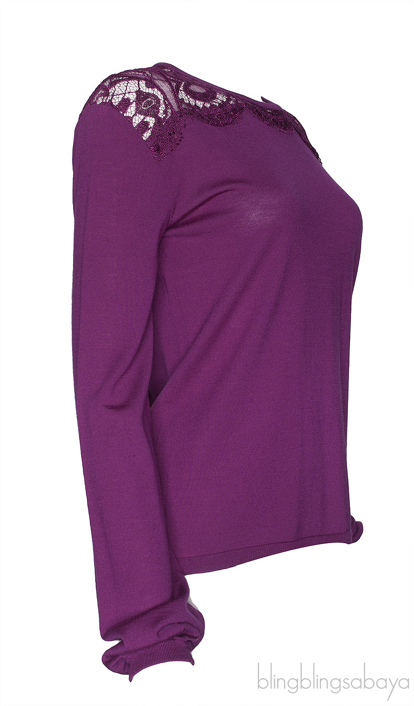 Purple Lace Long Sleeve Shirt