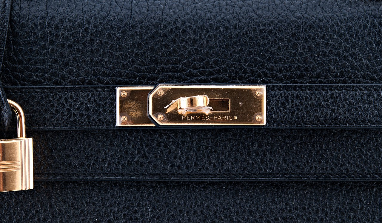 Kelly 35 Black Togo Retourne
