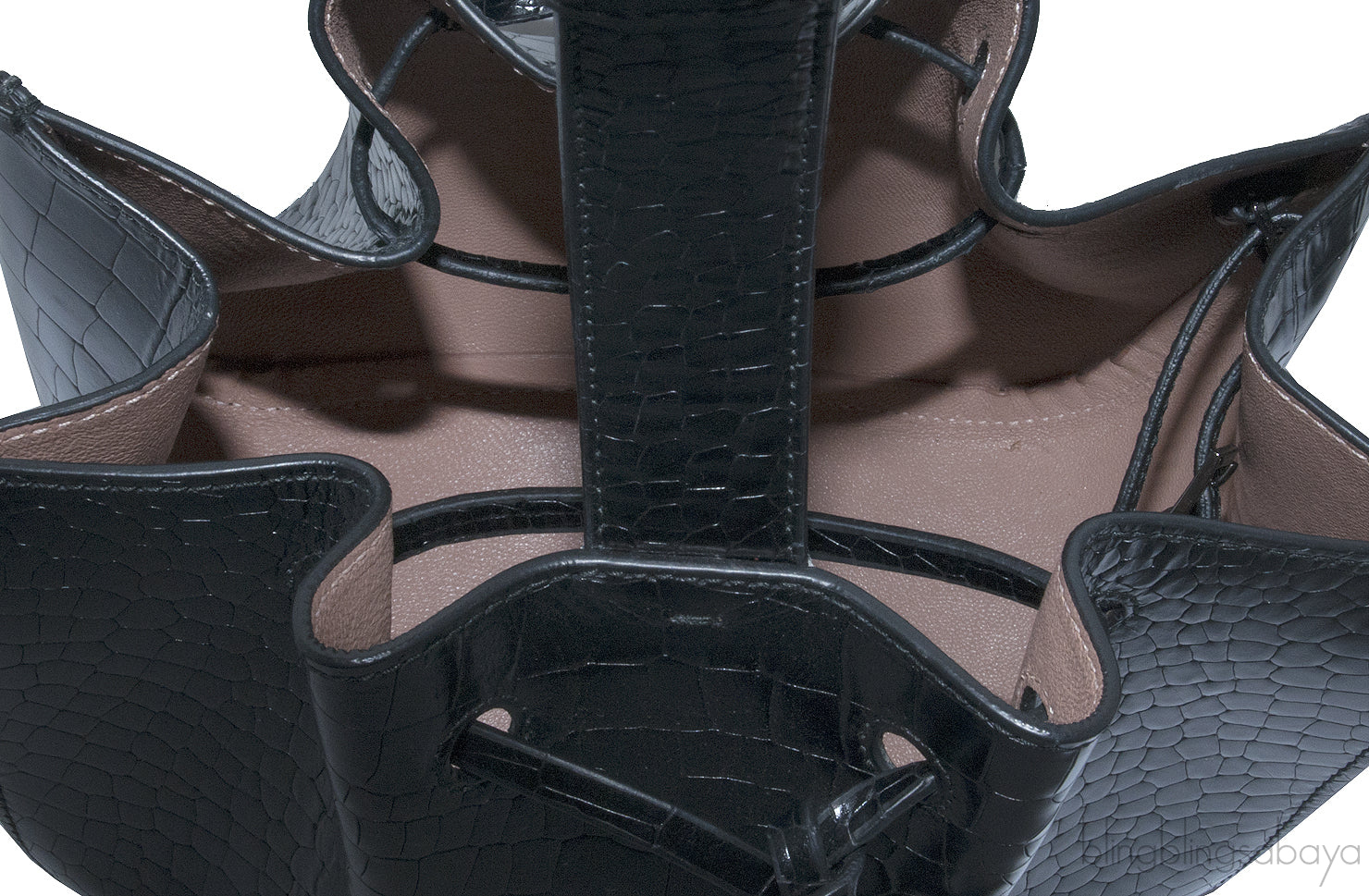 Azzedine Black Faux Croc Mini Bag