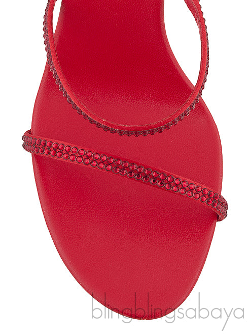 Red Swarovski Twirl Sandals