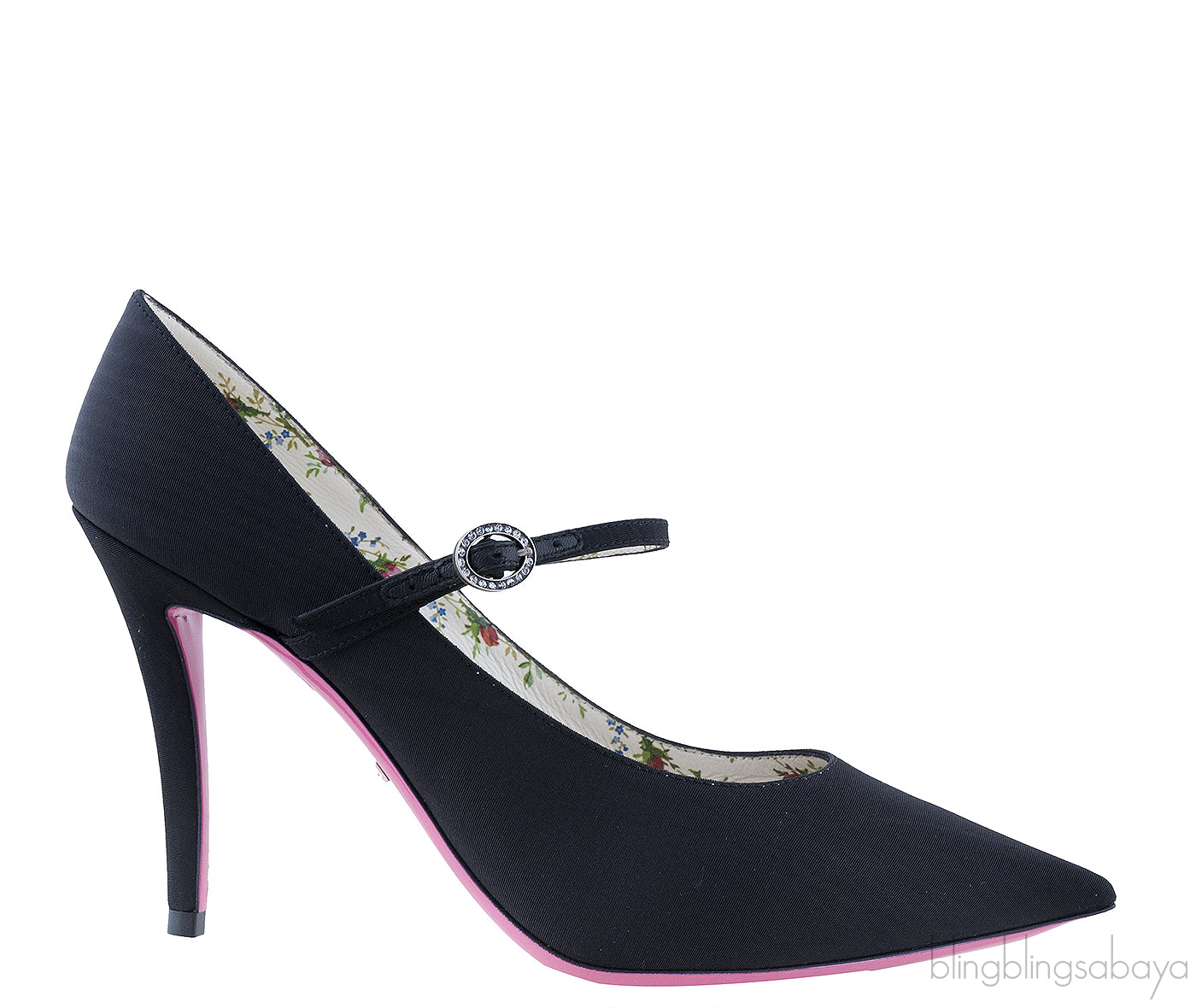 Black Virginia Mary Jane Pointed Toe Heels