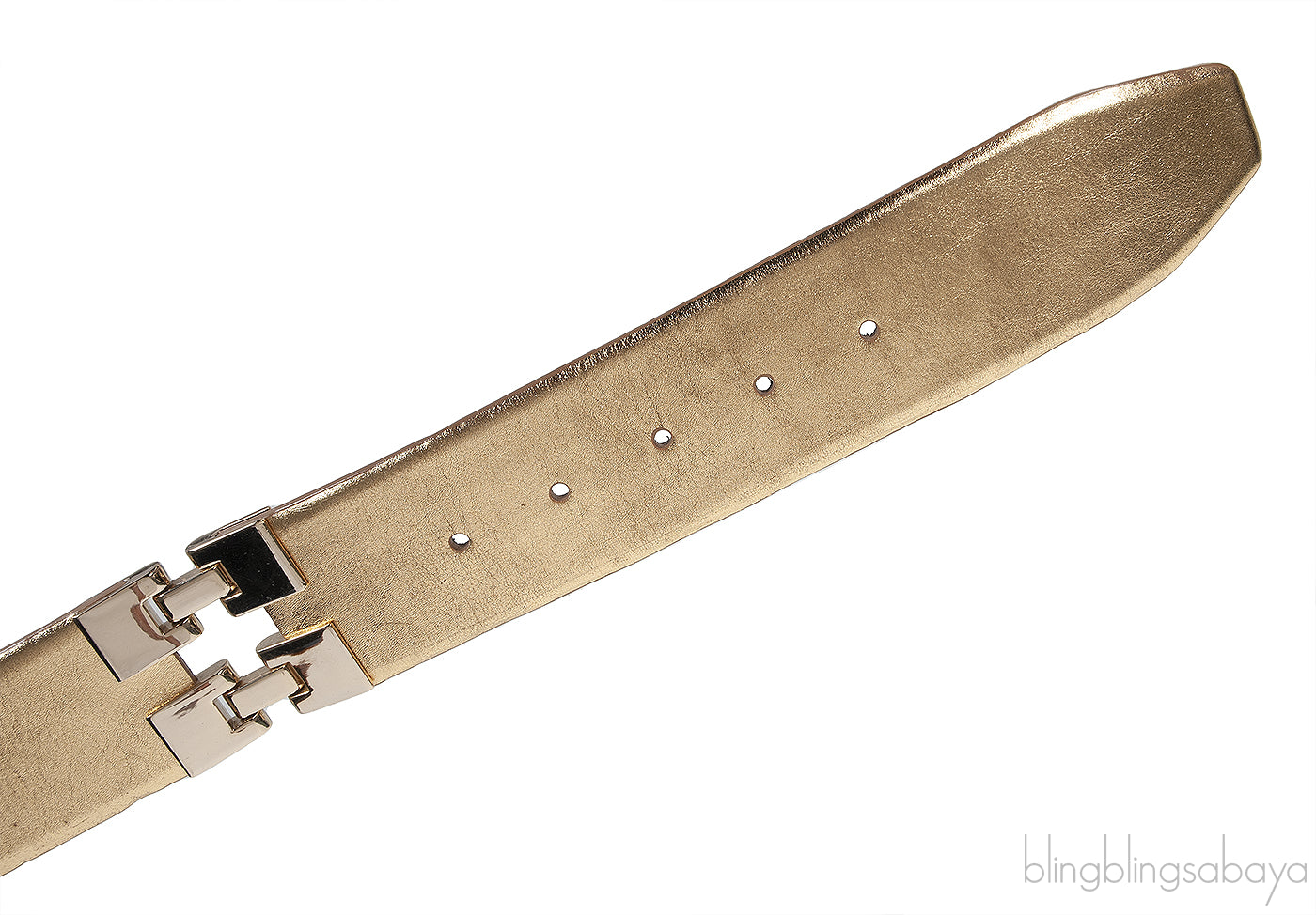 Oscar Dela Renta Metallic Gold Double Hinge Belt