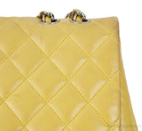 Yellow Quilted Classic Jumbo Flap Bag PHW