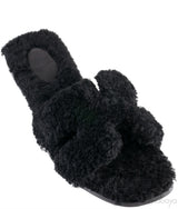 Oran Teddy Bear Black Sandals