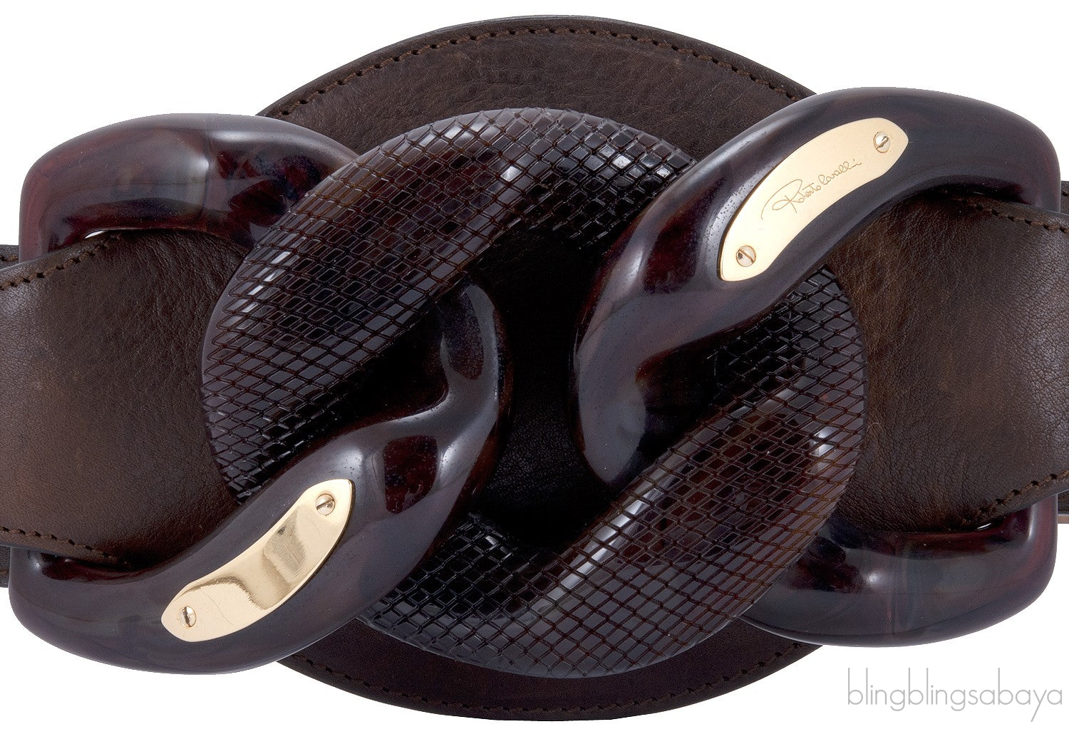 Brown Matte Lucite Chain Belt*