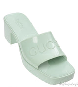 Gucci Rubber Slide Pastel Green Sandals