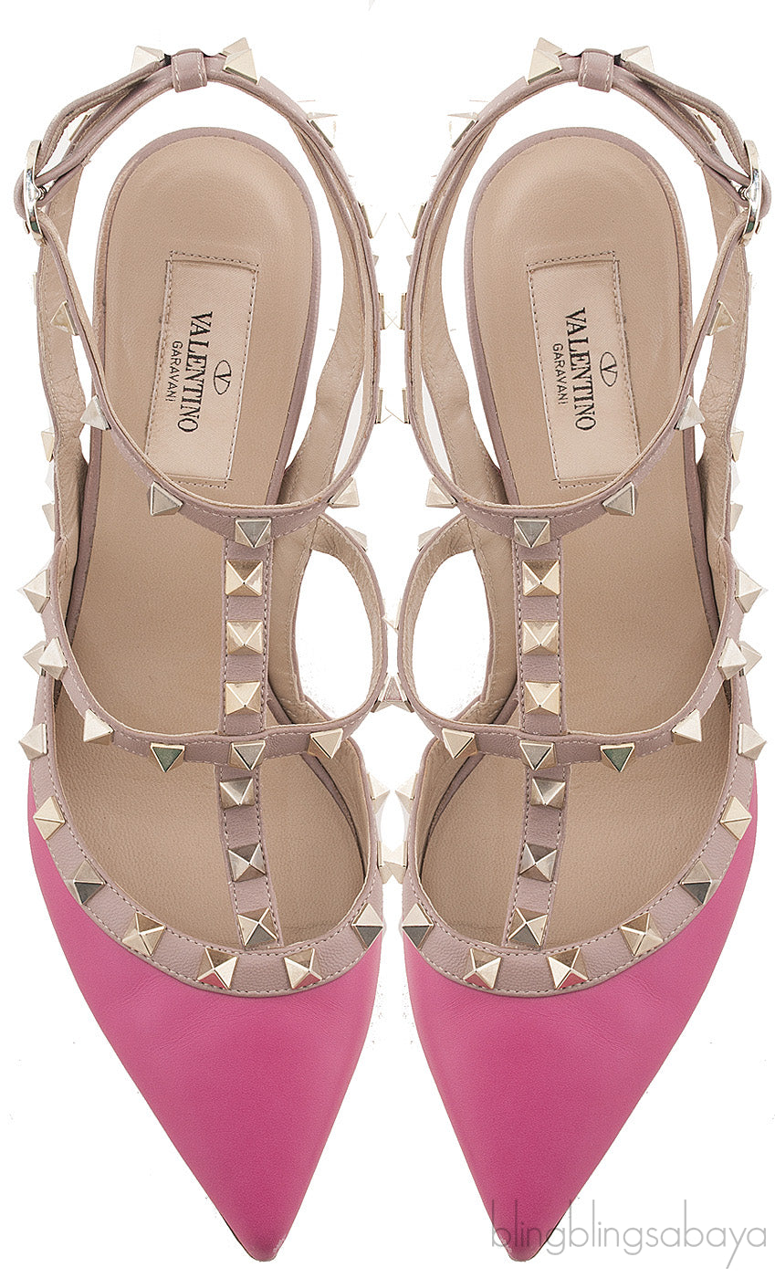 Fuchsia Nude Rockstuds Heels