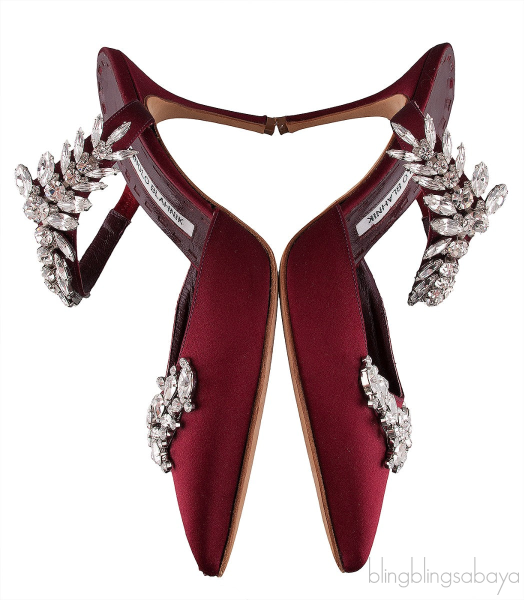 Lurum 90 Burgundy Satin Pump