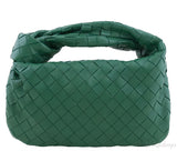 Green Jodie Mini Knotted Intrecciato Leather Tote