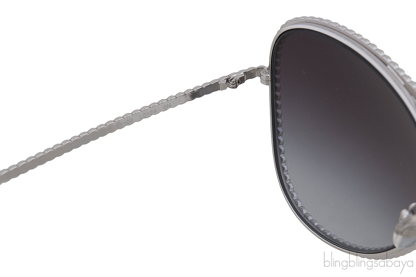 71108 Silver Crystal Aviator Sunglasses