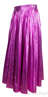 Metallic Pink Pleated Skirt