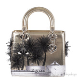 Christian Dior Lady Dior Art "Manal Aldowayan" Metallic Palm Art Bag