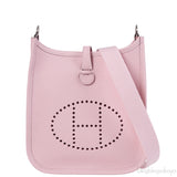 Hermès Mini Evelyne TPM 16 Rose Sakura Amazone Taurillon Clemence PHW
