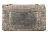 Metallic Gold Crocodile Flap Bag