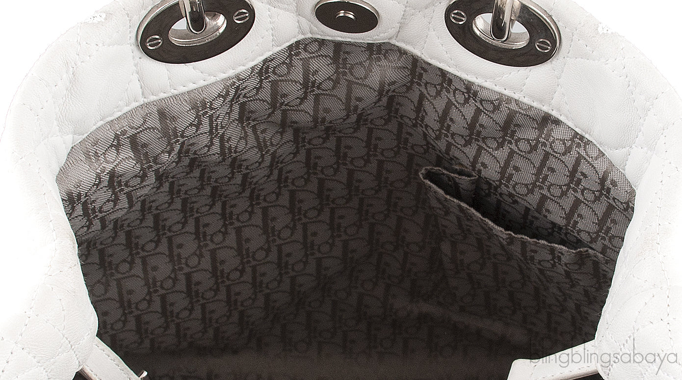 White Quilted Cannage Bag
