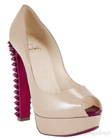Babel Patent Peep Toe Spikes Pump