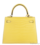 Hermes Kelly 25 Sellier Mimosa Matte Porosus Crocodile PHW