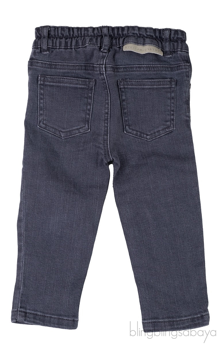 Grey Denim Patch Kid Trouser