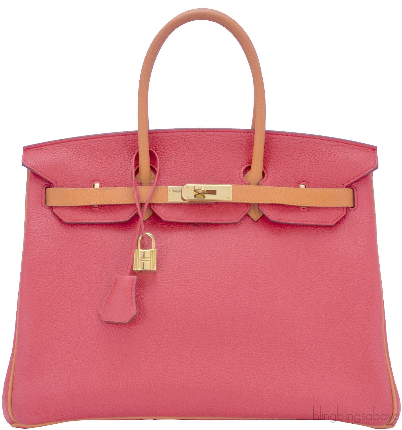 Birkin 35 Bicolor Rose Jaipur/Orange