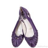 Dior Purple Satin and Leather Ballet Flat
