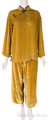 Harlow Leaf Velvet Pajama Set