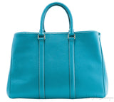 Aqua Marine Leather Tote Bag