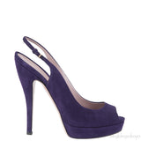 Gucci Purple Suede Slingback Peep Toe