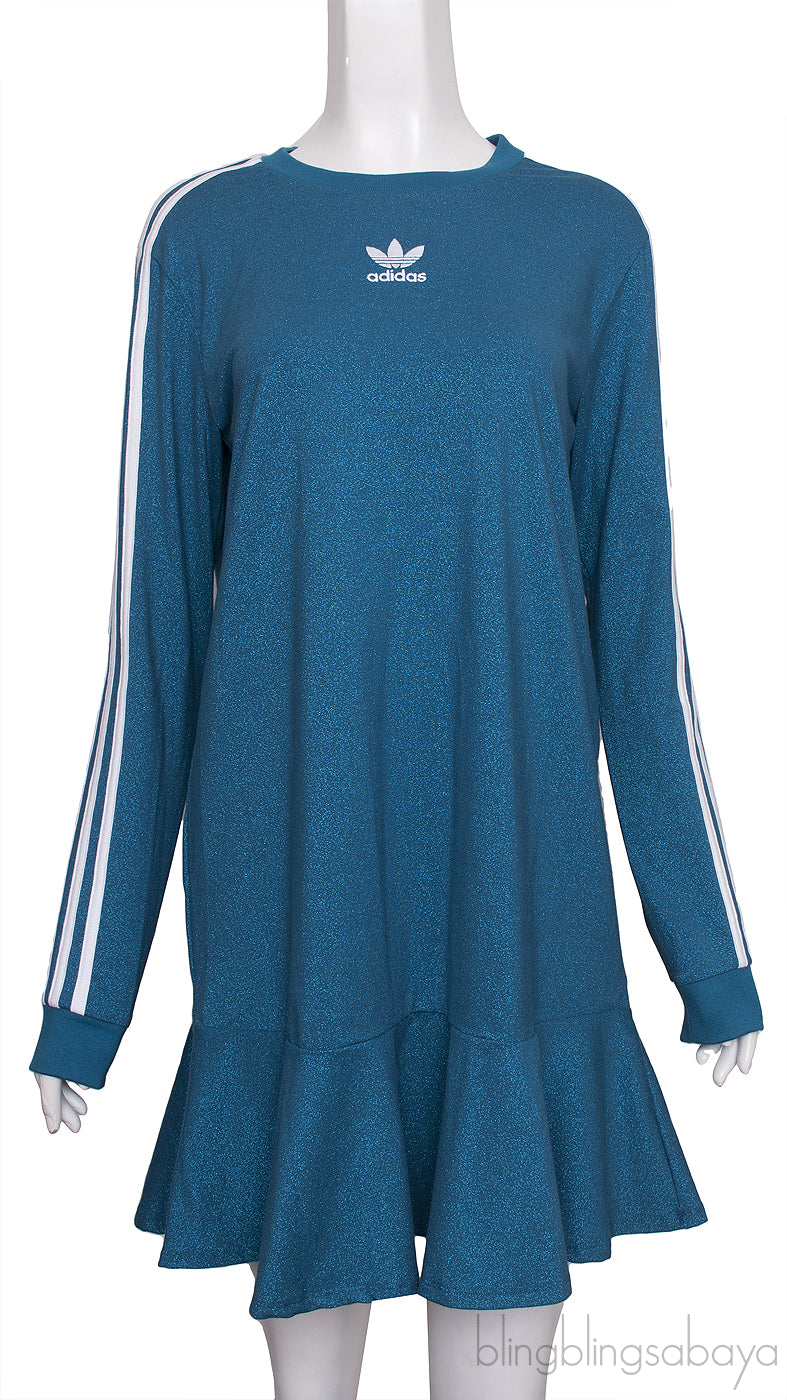 Metallic Blue LS Dress