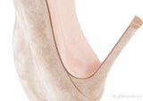 Beige Suede Ankle-Flare Boots
