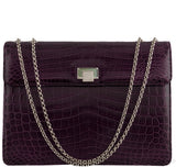 Purple Cornelia Lunch Box Crocodile Bag