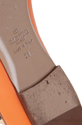 Orange Matte Rockstud Flat Ballerina