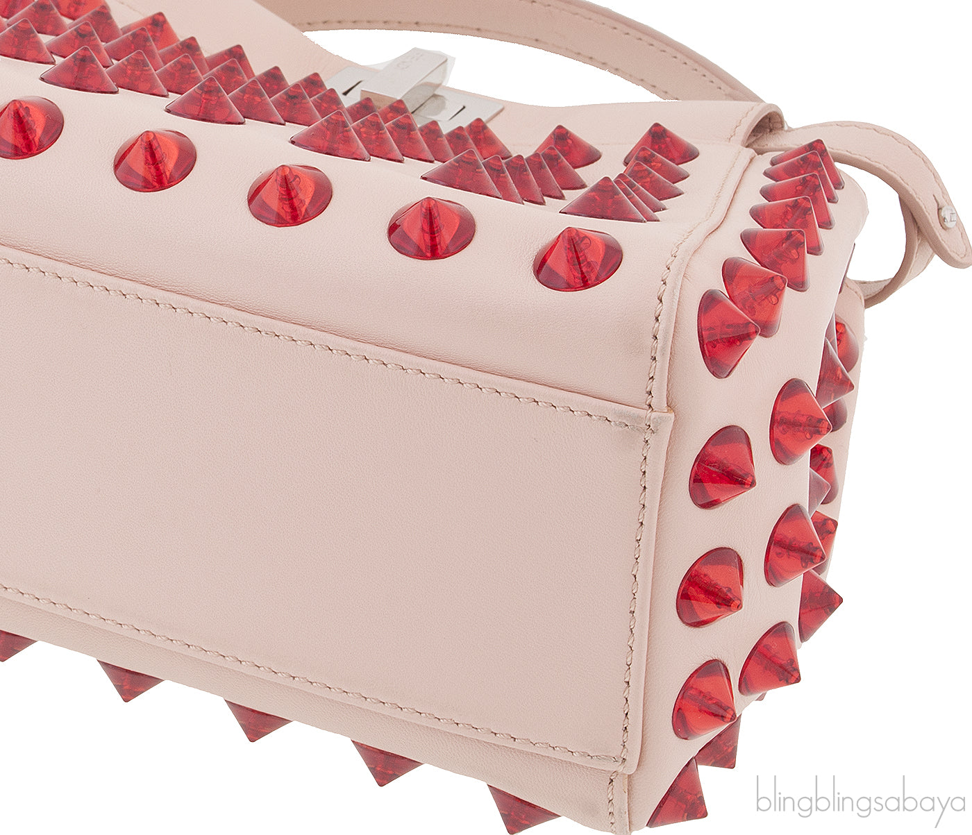 Beige Red Studded Peekaboo