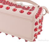 Beige Red Studded Peekaboo