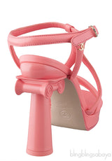 Parthenon Grecian Gladiator Column Heels Coral Pink