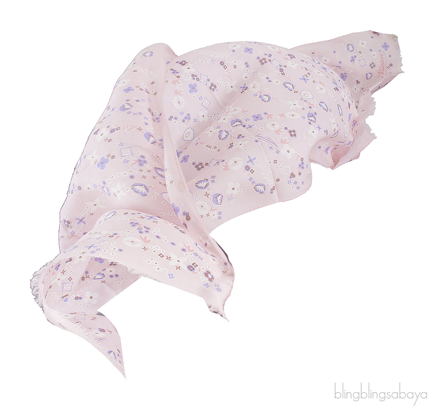 Pink Monogram Print Stole