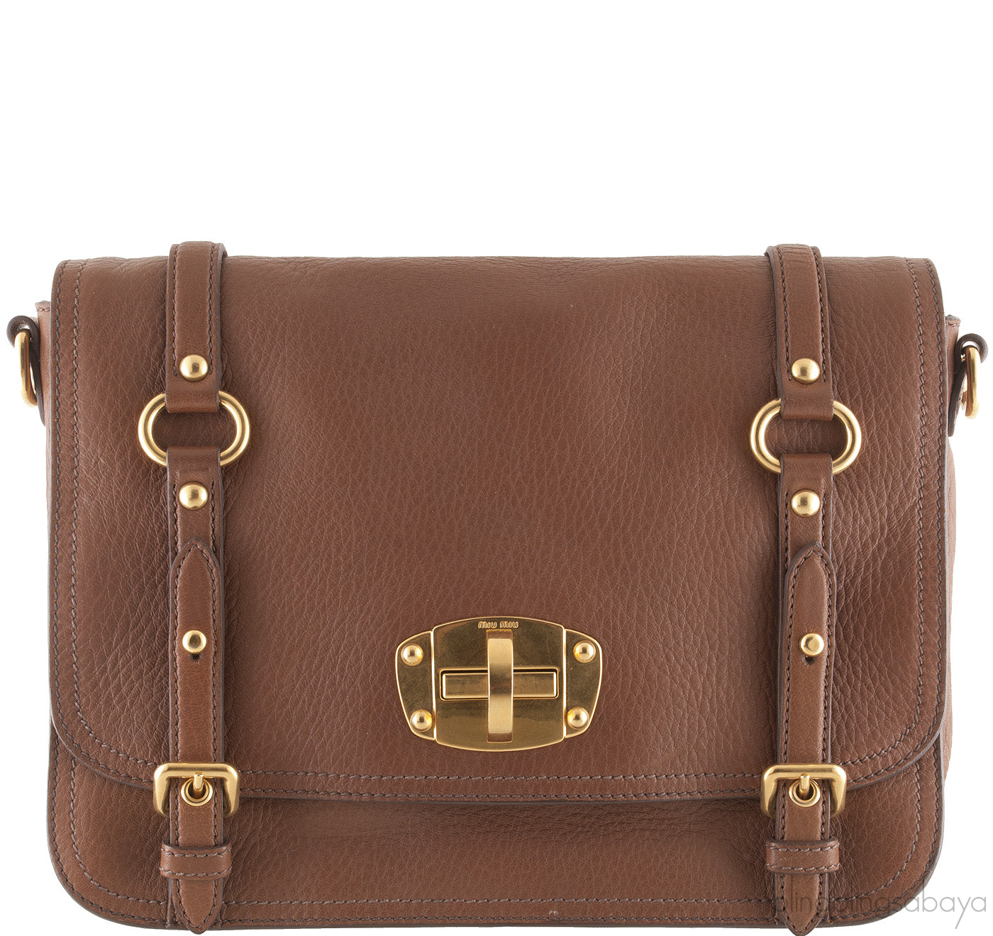 Miu Miu Patina Brown Cervo Leather Bag