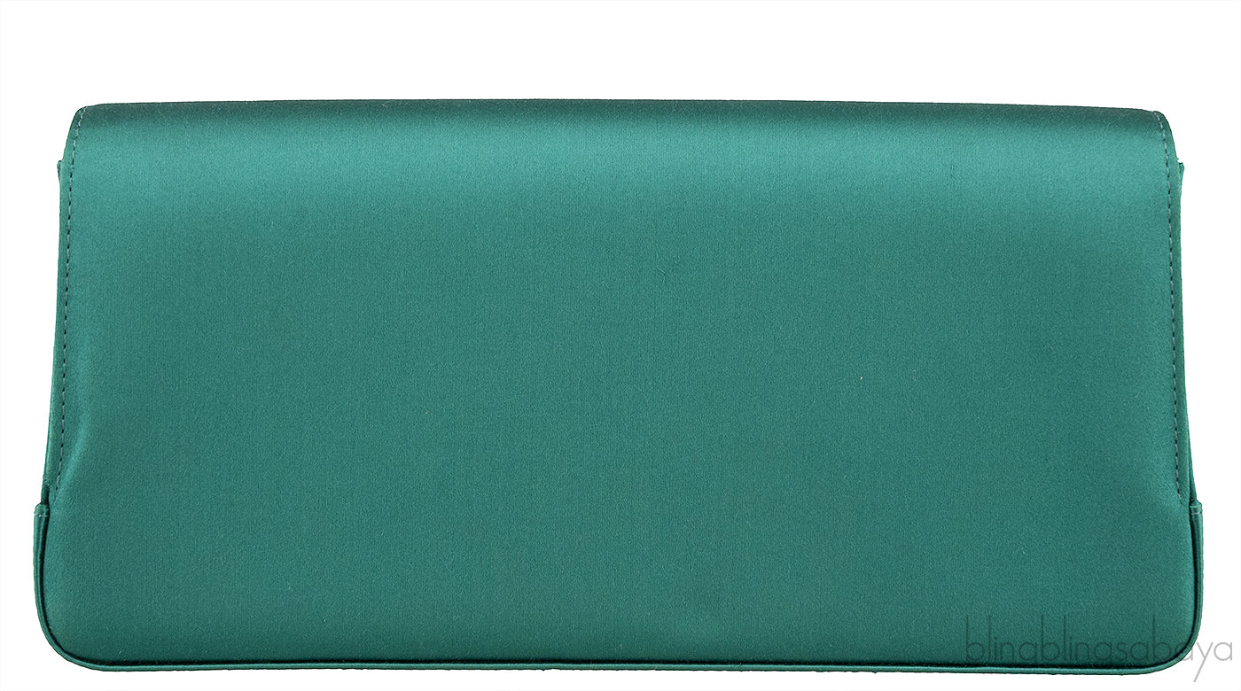 Gothisi Emerald Green Satin Clutch