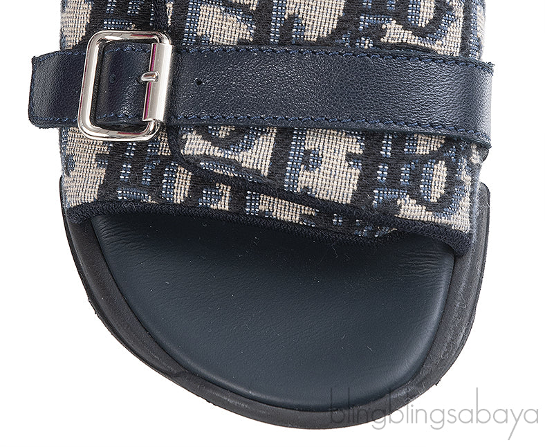 Dior Beige and Black Dior Oblique Technical Jacquard Kids Sandals