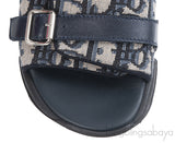 Dior Beige and Black Dior Oblique Technical Jacquard Kids Sandals