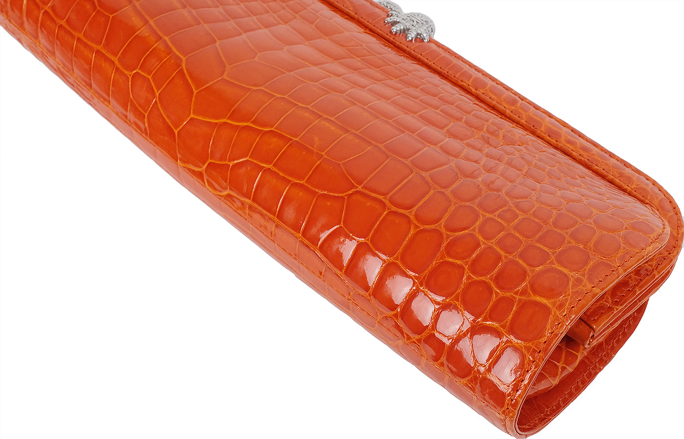 KWANPEN KP Homage Orange Trace Crocodile Long Clutch