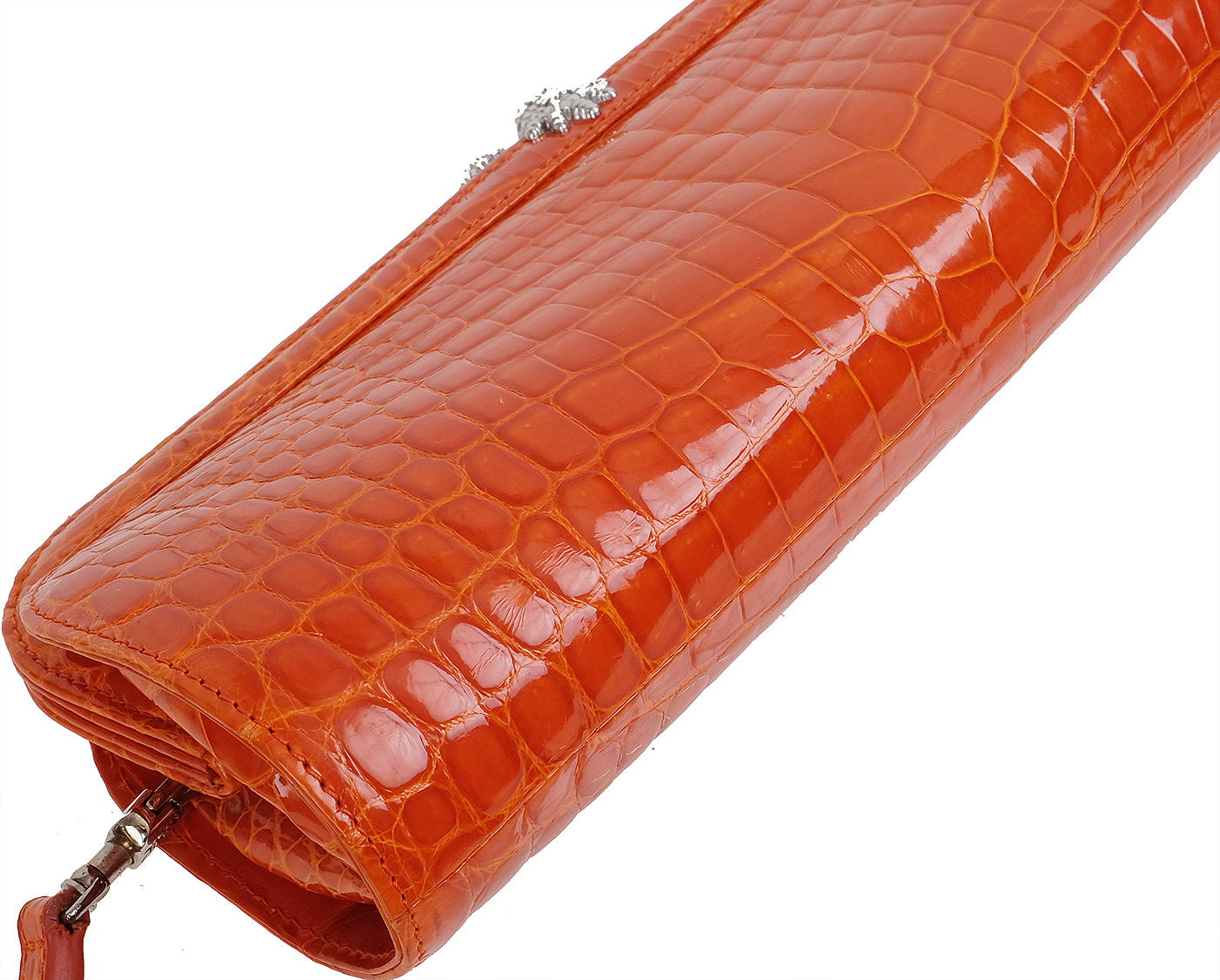 KWANPEN KP Homage Orange Trace Crocodile Long Clutch