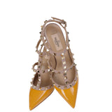 Valentino  Garavani Rockstuds Orange Patent Nude Pointed Heels