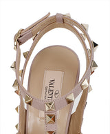 Valentino  Garavani Rockstuds Orange Patent Nude Pointed Heels