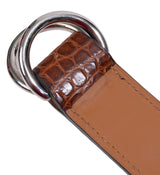 Hermes Brown Crocodile Key Ring