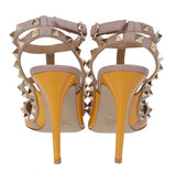 Valentino  Garavani Rockstuds Orange Patent Nude Pointed Heels