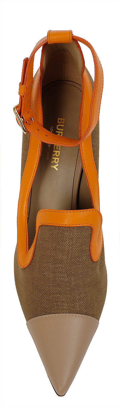 Burberry Brecon Contrast Trim Canvas Pumps 37
