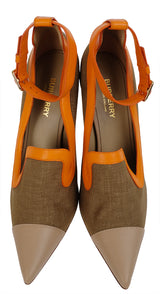 Burberry Brecon Contrast Trim Canvas Pumps 37