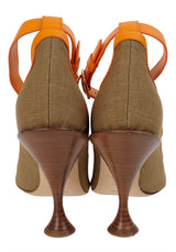 Burberry Brecon Contrast Trim Canvas Pumps 37