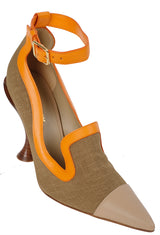 Burberry Brecon Contrast Trim Canvas Pumps 37